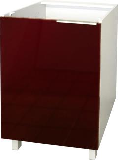 Berlioz Creations CP6BD Unterschrank für Küche mit Tür, in bordeauxfarbenem Hochglanz, 60 x 52 x 83 cm, 100 Prozent französische Herstellung