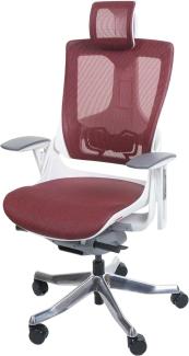Bürostuhl MERRYFAIR Wau 2, Schreibtischstuhl Drehstuhl, Polster/Netz, ergonomisch ~ rot