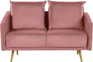 2-Sitzer Sofa Samtstoff rosa MAURA