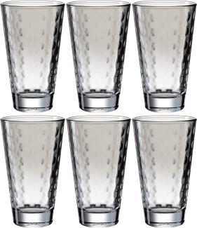Leonardo OPTIC Trinkglas groß 0,2l Pastell grau 6er Set