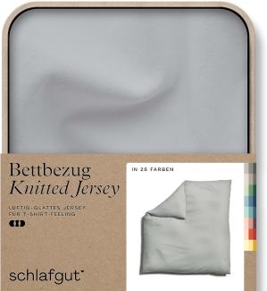 Schlafgut Knitted Jersey Bettwäsche | Bettbezug einzeln 240x220 cm | grey-light