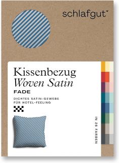 Schlafgut Woven Fade Bettwäsche | Kissenbezug einzeln 80x80 cm | grey-light-blue-mid