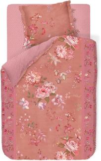 Pip Studio Perkal Bettwäsche Tokyo Bouquet Pink 155X220 155 x 220 cm + 1x 80 x 80 cm 1 Bettbezug, 1 Kissenbezug Rosa