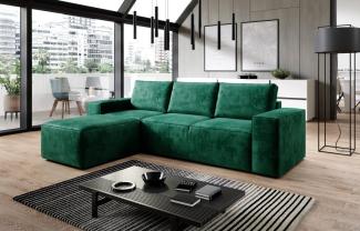 Designer Sofa Solaris mit Schlaffunktion und Stauraum Grün Links