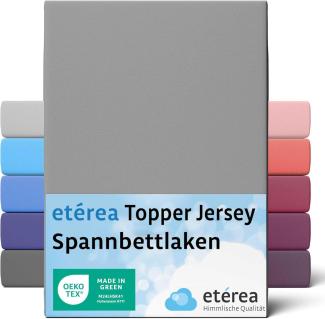 etérea Jersey Topper Spannbettlaken Spannbetttuch Grau 140x200 - 160x200 cm