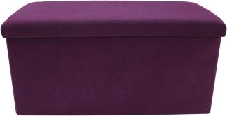 Rebecca Mobili Puff mit Stauraum, Aufbewahrungsbox in Violett für Spielzeug, Baumwolle, für Eingang Flur Wohnzimmer – Maße: 37 x 76 x 38 cm (HxLxB) - Art. RE6164