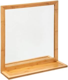 Spiegel mit Ablage, 47 x 51 cm, Bambusrahmen