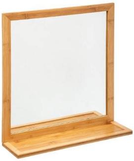 Spiegel mit Ablage, 47 x 51 cm, Bambusrahmen