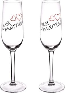 2er Set Sektglas "Just Married" 210 ml
