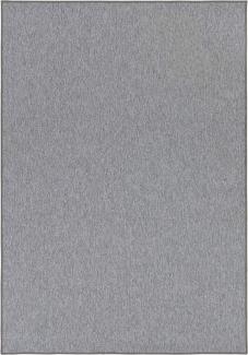 Feinschlingen Teppich Casual Hellgrau Uni Meliert - 80x300x0,4cm