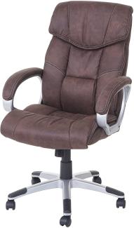 Bürostuhl HWC-A71, Chefsessel Drehstuhl Schreibtischstuhl, Stoff/Textil, FSC® ~ Wildleder-Optik vintage braun