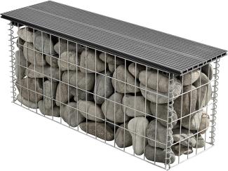 Gabionenbank Friesland WPC 100x45x30 cm Grau pro. tec