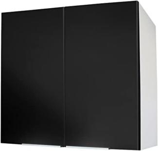 Berlioz Creations CP8HNM Hängeschrank für Küche mit 2 Türen in sehr mattem Schwarz, 80 x 34 x 70 cm, 100 Prozent französische Herstellung