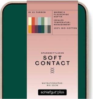 Schlafgut Jersey Spannbetttuch Soft Contact | 120x200 - 130x200 cm | green-deep