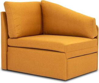 DOMO. collection Delta Sofa, Schlafsofa, Schlafsessel, Gästebett, tiny couch, Ecksessel, gelb, 116x81x83 cm