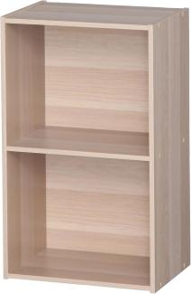 Iris Ohyama, Schrank, 2 Büroregale, Bücherregal, stabil, große Kapazität, multifunktional, solide, Schlafzimmer, Wohnzimmer – Office Basic Rack - CX-2FN – Hellbraun