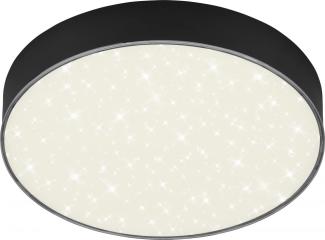 Briloner LED Deckenleuchte Flame Star schwarz Ø 21,2 cm mit Sternenhimmel