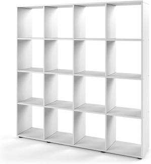 Vicco Raumteiler Bücherregal Standregal Aktenregal Regal 16 Fächer Weiß
