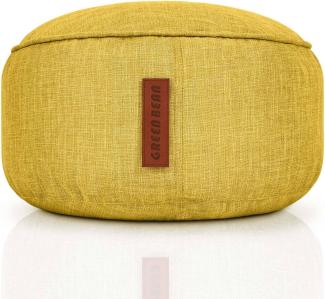 Green Bean© Sitzsack-Hocker "Home Linen" 45x25cm mit EPS-Perlen Füllung - Sitz-pouf für Sitzsäcke - Fußablage Sitzkissen Sitzhocker Gelb