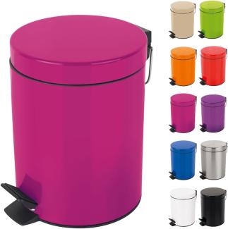 Spirella Kosmetikeimer "Sydney Pink" Mülleimer Treteimer Abfalleimer - 5 Liter – mit herausnehmbaren Inneneimer