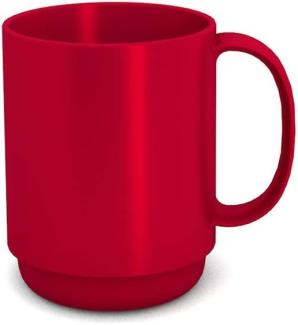 Ornamin Becher mit Henkel 300 ml rot (Modell 510) - Mehrweg-Becher Kunststoff, Kaffeebecher