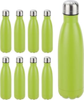 9 x Trinkflasche Edelstahl grün 10028152