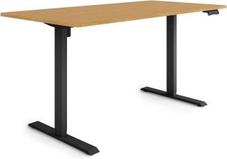 ESMART Germany ETX-121BBA 160x80cm Bambus Dekor Ergonomischer Steh-Sitz-Schreibtisch Stufenlos elektrisch höhenverstellbar 73,5-123,5cm 3x Memory Aktivitätserinnerung Soft-Start/Stopp Schnelle Montage