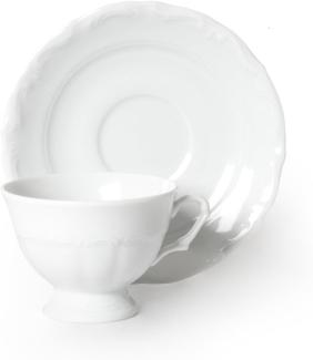 Excelsa Mademoiselle Tasse KaffeeTasse mit Unterteller 10 cl, Porzellan, Weiß, 13 x 13 x 6 cm