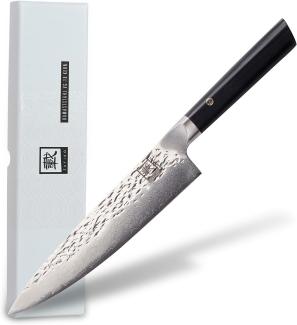 ZAYIKO Damastmesser "KURO Chefmesser" - 20,3cm Klinge - Griff: Pakkaholz - VG-10 Stahlkern