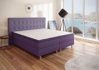 Best For You Boxspringbett Neo First Class Bett Polsterbett Violett Viele Größen 90x200