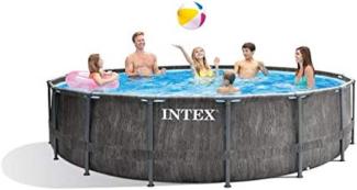 Intex 'Baltik 457 x 122 x 457 cm' gerahmter Pool, mit Leiter, grau