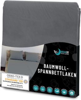 Dreamzie - Spannbettlaken 70x160cm - Baumwolle Oeko Tex Zertifiziert - Anthrazitgrau - 100% Jersey Spannbetttuch 70x160