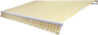 Alu-Markise HWC-E31, Gelenkarmmarkise Sonnenschutz 3x2,5m ~ Polyester Gelb/Weiß