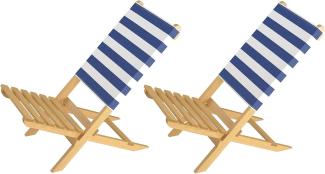 Erst-Holz V-10-351 2 Stühle, Buche, blau/weiß