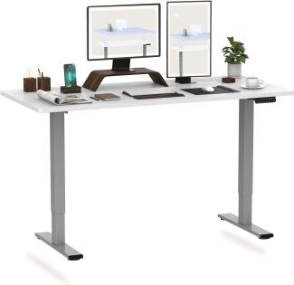 Flexispot Hemera Elektrisch Höhenverstellbarer Schreibtisch mit Tischplatte. Mit Memory-Steuerung und Softstart/-Stop& integriertes Anti-Kollisionssystem (160 x 80 cm, Grau+Weiß)