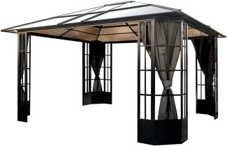 Sojag Aluminium Pavillon Savino 1214 inkl. Moskitonetz | Anthrazit | 338x397x280 cm
