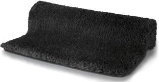 Spirella Badteppich Badematte Duschvorleger Mikrofaser Hochflor | flauschig | rutschhemmend | geeignet für Fußbodenheizung | 60x90 cm | Schwarz