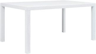 Gartentisch aus Kunststoff in Weiß 150 x 72 x 90 cm