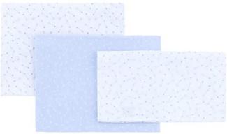 Be 45709 Set 3 Pcs. Cot Flat Sheet 100x165 cm Be Zoe Blue, blau 690 g