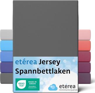 etérea Comfort Jersey Spannbettlaken Anthrazit 90x200 cm - 100x200 cm