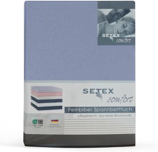 SETEX Feinbiber Spannbettlaken, 100 x 200 cm großes Spannbetttuch, 100 % Baumwolle, Bettlaken in Hellblau
