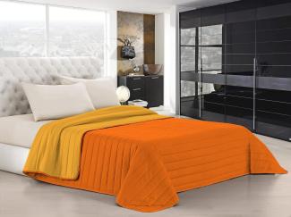 Italian Bed Linen Elegant Sommer Steppdecke orange/gelb, 100% Mikrofaser, 260x270cm