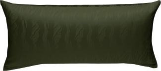 Bettwaesche-mit-Stil Mako Satin Damast Bettwäsche Waves dunkelgrün (oliv) Kissenbezug 40x80cm