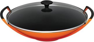 Le Creuset Wok mit Glasdeckel Ofenrot