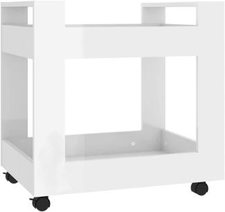 vidaXL Bürowagen Hochglanz-Weiß 60x45x60 cm Holzwerkstoff