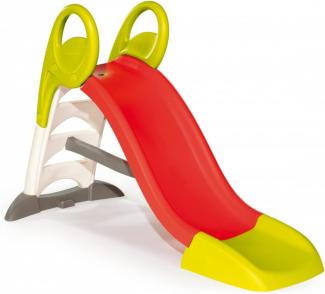 Smoby 'KS Rutsche', rot/hellgrün, kompakte Kinderrutsche mit Wasseranschluss, 1,5 Meter lang, mit Rutschauslauf, Verstrebung, Haltegriffen, für Kinder ab 2 Jahren