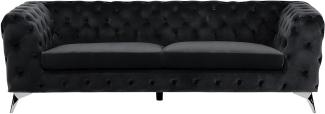 3-Sitzer Sofa Samtstoff schwarz SOTRA