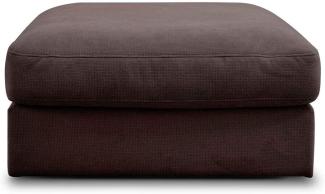 CAVADORE Sofa-Modul "Fiona" Sitzelement ohne Rücken / XXL-Hocker / 94 x 48 x 112 / Webstoff dunkelbraun