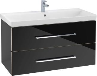 Villeroy & Boch Avento Waschtischunterschrank A89200, 2 Auszüge, Breite 980mm, Farbe: Crystal Black