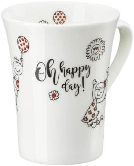 Hutschenreuther Becher mit Henkel My Mug Collection Worte - Oh happy Day, Tasse, Bone China, Mehrfarbig, 400 ml, 02048-727408-15505